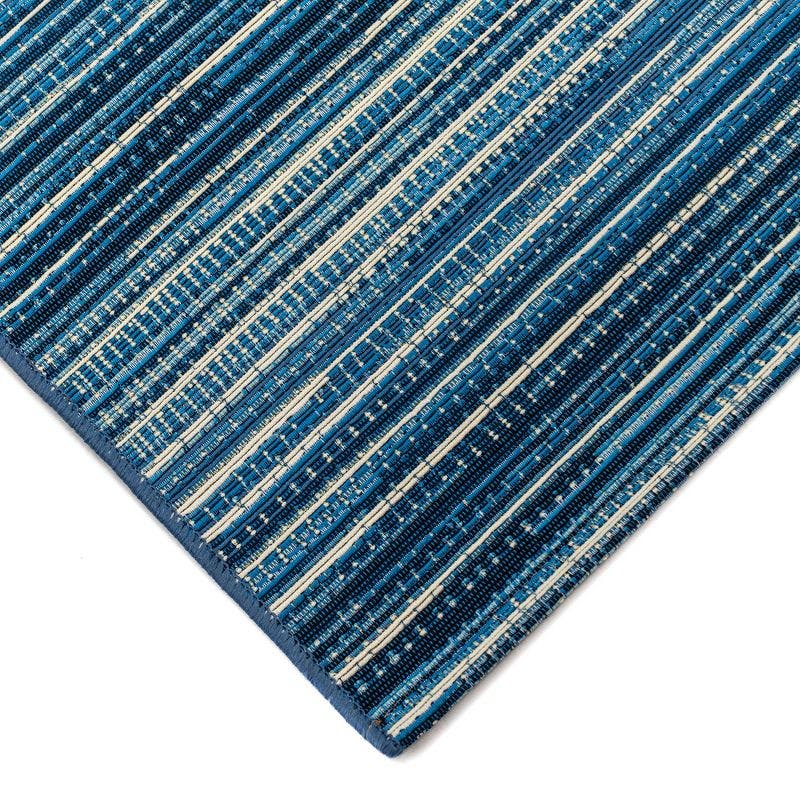 Tribal Stripe Washable Outdoor Rug in Bold Black