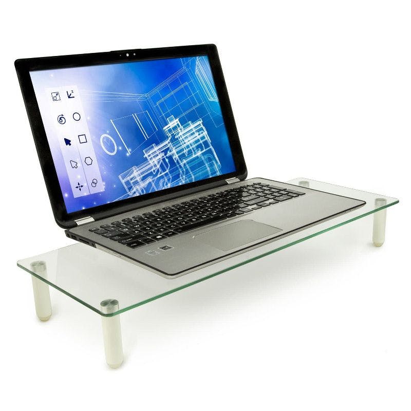 Elevate 22" Clear Tempered Glass Desktop Monitor Stand