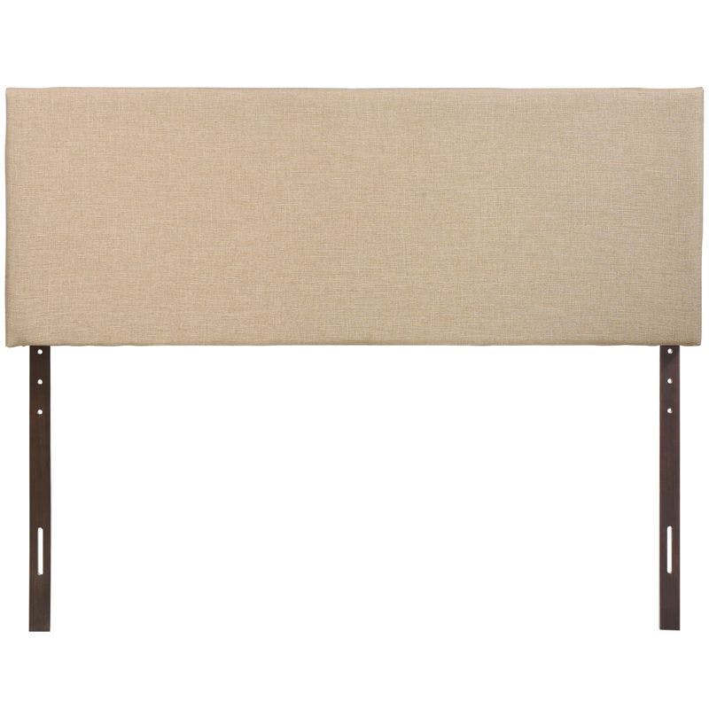 Cafe Linen Upholstered Queen Headboard with Tufted Design