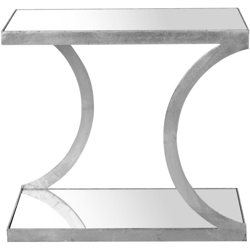 Elegant Sullivan Silver Mirrored Rectangular Accent Table