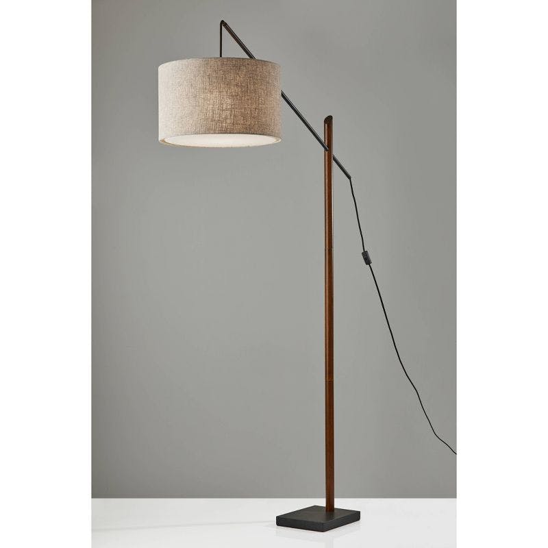 Ethan Black/Walnut Arc Floor Lamp