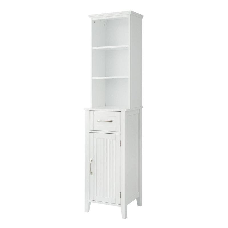 Newport Adjustable White Wooden Linen Storage Cabinet