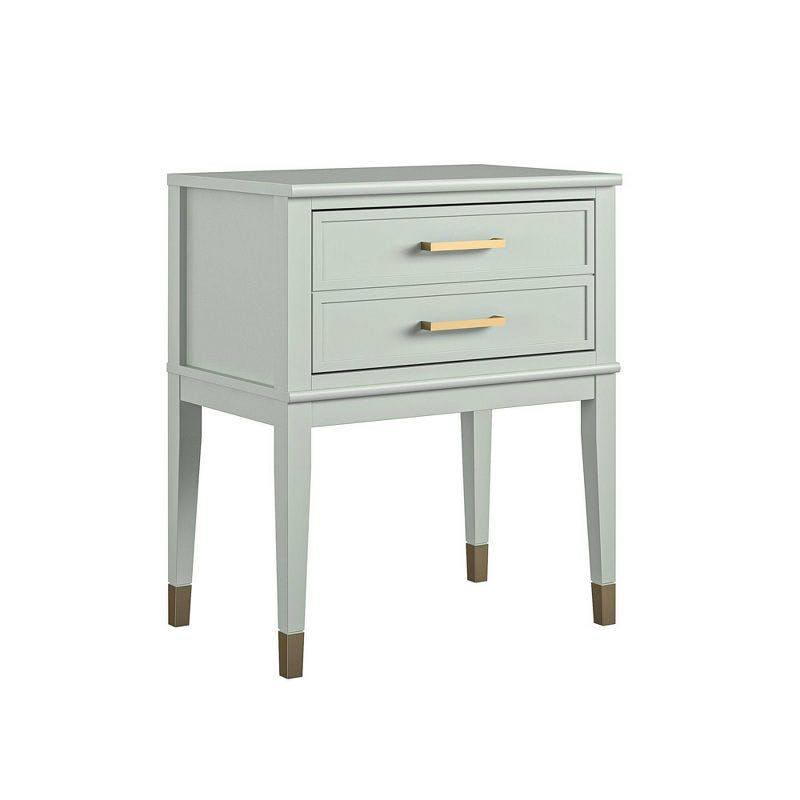 Westerleigh 30'' Pale Green Square Wood End Table with Gold Accents