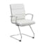 Chic White CaressoftPlus Executive Guest Chair with Chrome Finish