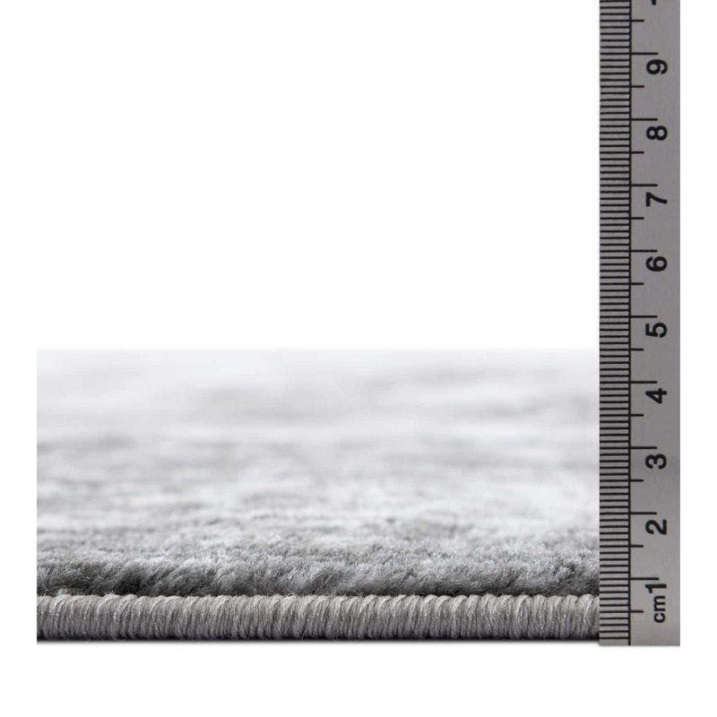 Reversible Easy-Care Gray Synthetic Rectangular Rug