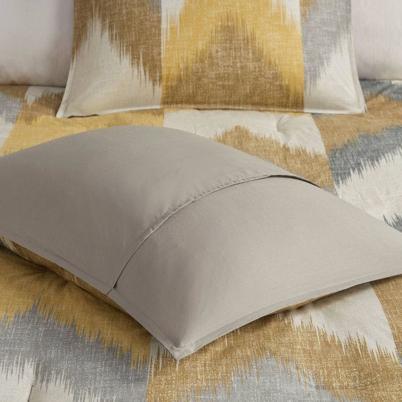 Regal Yellow 3-Piece King Cotton Comforter Set with Reversible Design