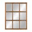 Rustic Caramel 26" x 32" Solid Wood 9-Pane Windowpane Wall Mirror