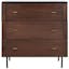 Transitional Genevieve 3-Drawer Dresser in Black/Walnut with Gold Accents