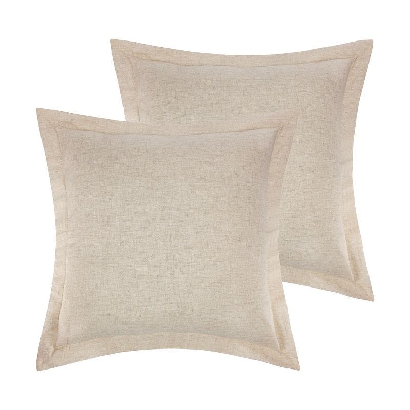 Simple Tan Linen-Style Cotton Euro Sham 26x26in