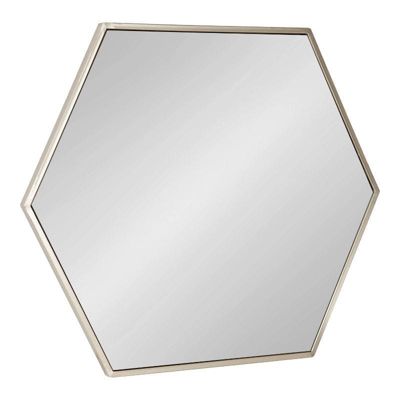 Elegant Silver Hexagon 29" Bathroom Wall Mirror