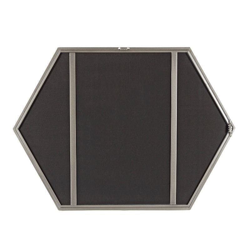 Modern Hexagon Full-Length Wall Mirror in Warm Silver