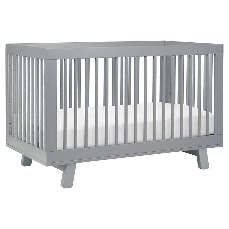 Hudson Grey Pine Wood 3-in-1 Convertible Crib with Toddler Kit