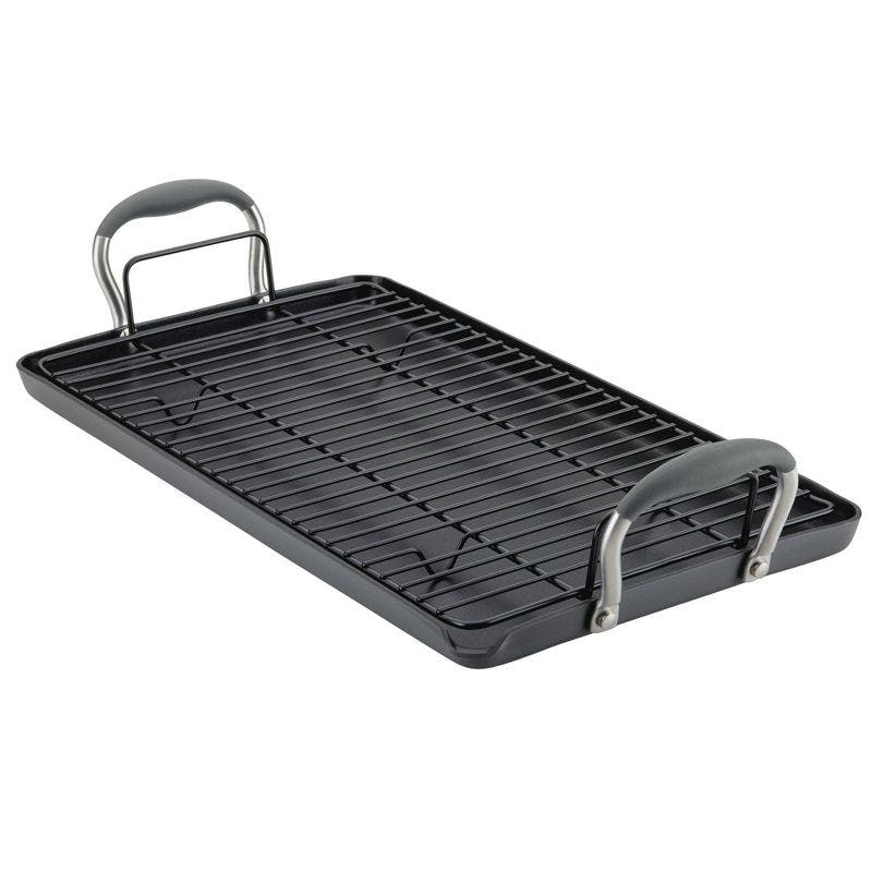 Advanced Home 10"x18" Moonstone Hard-Anodized Double Burner Griddle