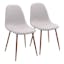 Set of 2 High-Back Gray Upholstered Parsons Dining Chairs