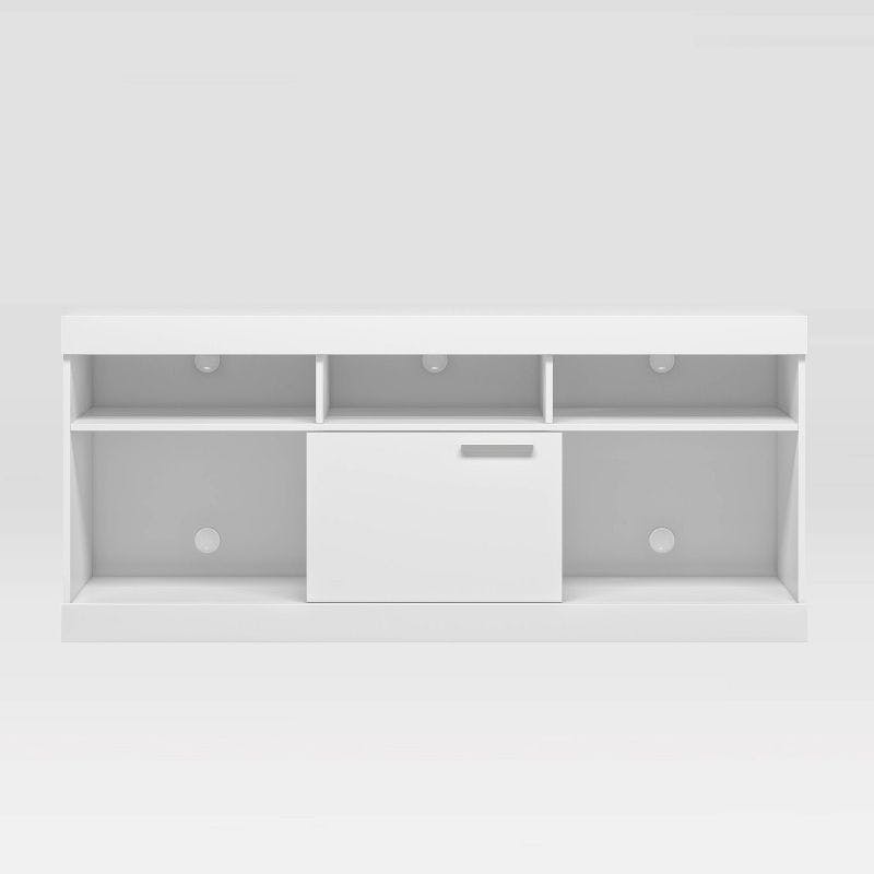 Modern White Compressed Wood 68'' Media Console with Cabinet