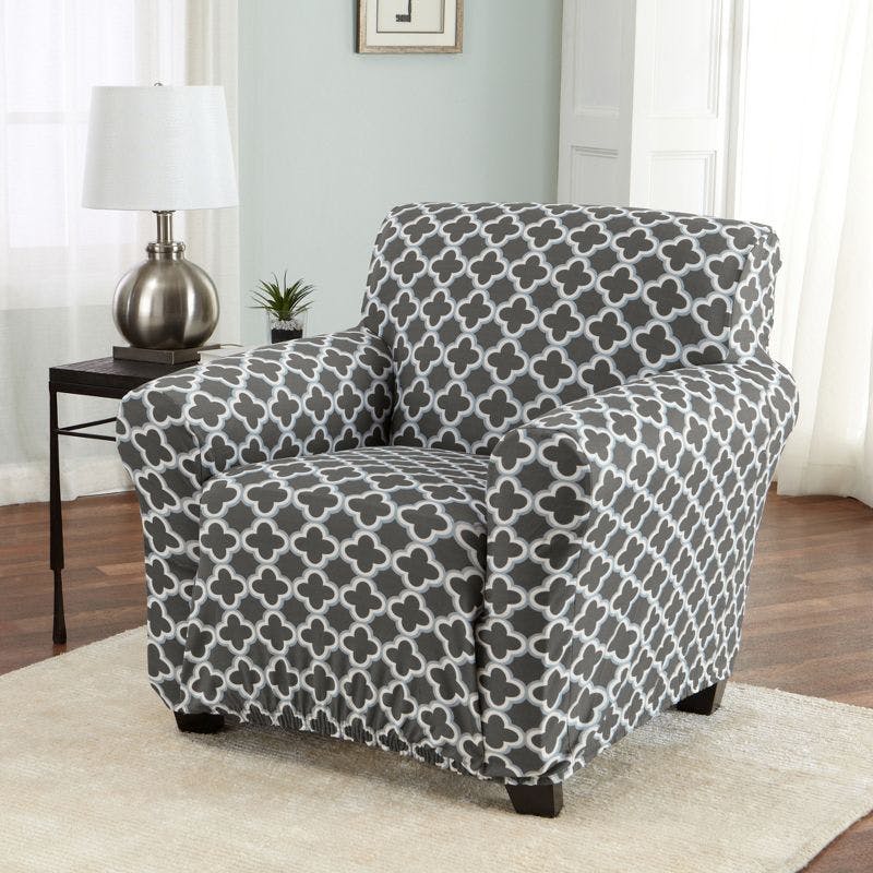 Fallon Charcoal Stretch Twill Chair Slipcover
