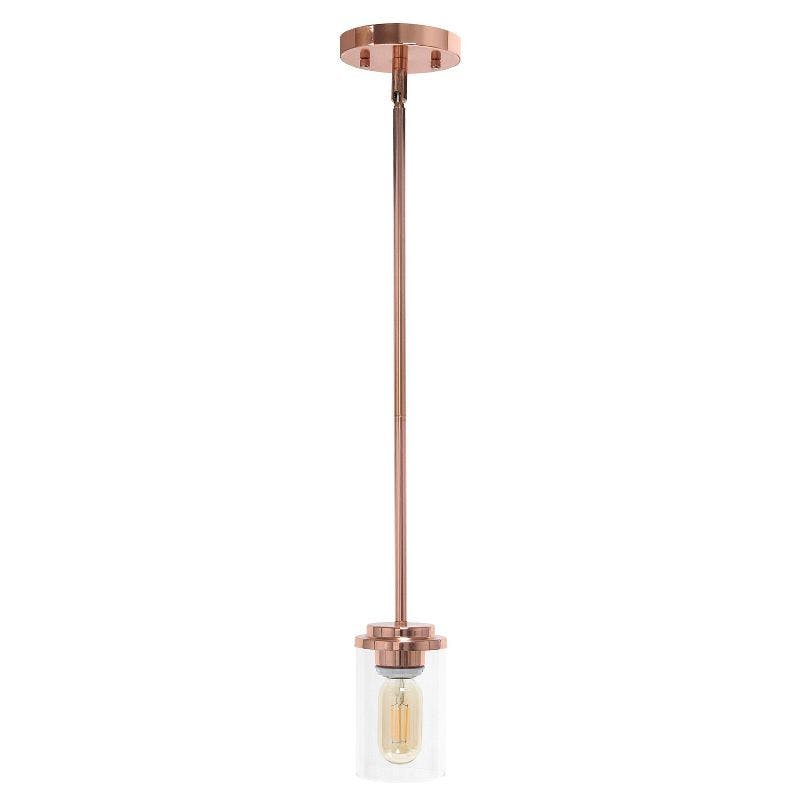 Rose Gold Farmhouse 53" Adjustable Hanging Glass Pendant Light