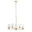 Elegant Gold Brass 5-Light Chandelier with Clear Glass Shades