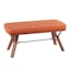 Mid-Century Modern 42" Folia Walnut & Orange Upholstered Bench