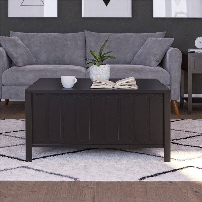 Majesty Black Lift-Top Coffee Table with Hidden Storage