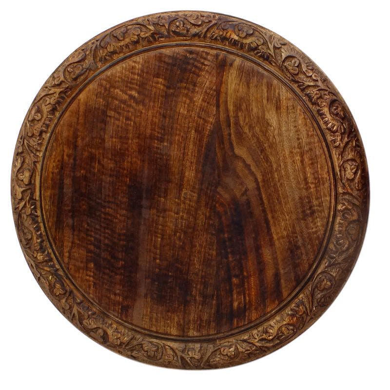 Elegant Dark Chocolate Mango Wood 18" Folding Accent Coffee Table