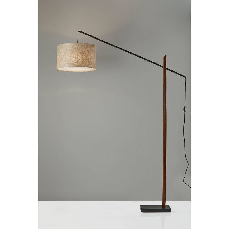 Ethan Black/Walnut Arc Floor Lamp