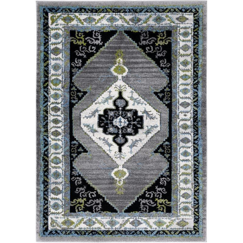Elegance Gray 8' x 10' Hand-knotted Synthetic Rectangular Rug