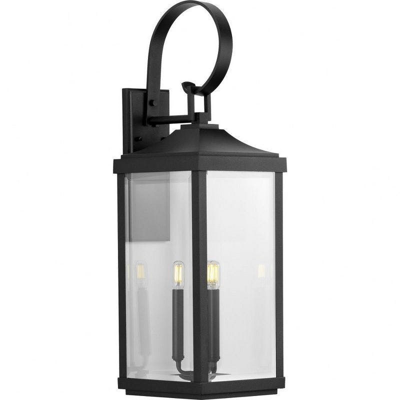 Rustic Charm Black and Bronze Outdoor Wall Lantern
