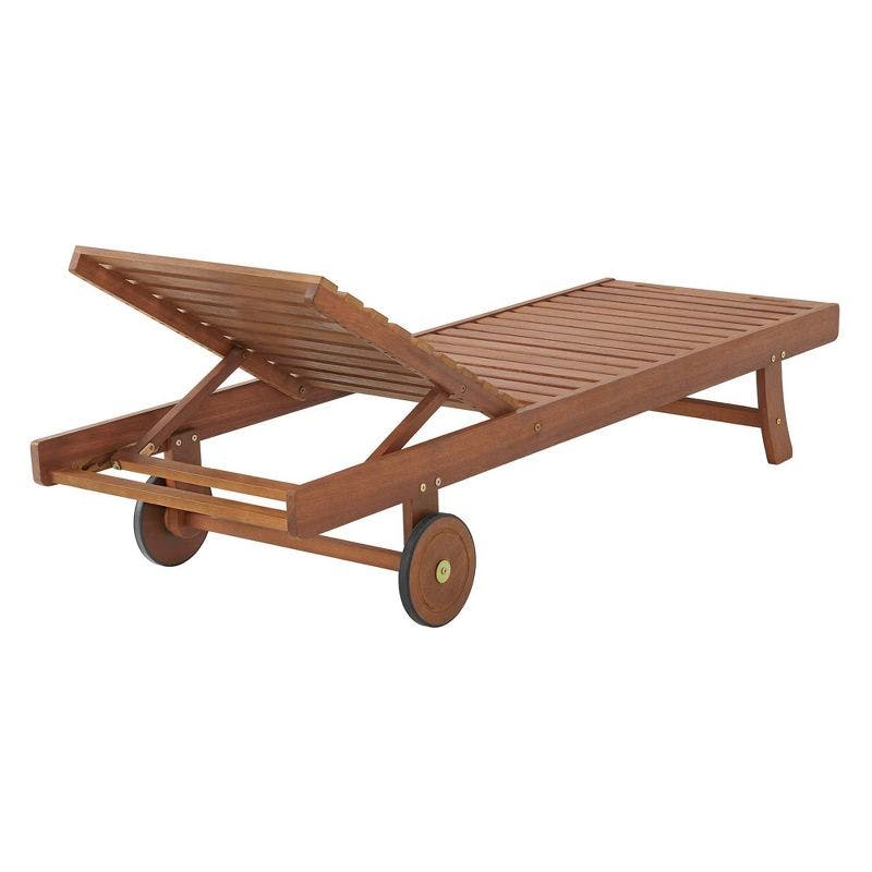 Caspian Eucalyptus Wood Outdoor Lounge Chair - Natural - Alaterre Furniture