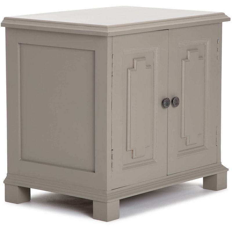 Ellison Soft Gray Painted Wood Storage Cabinet with Fixed Shelf