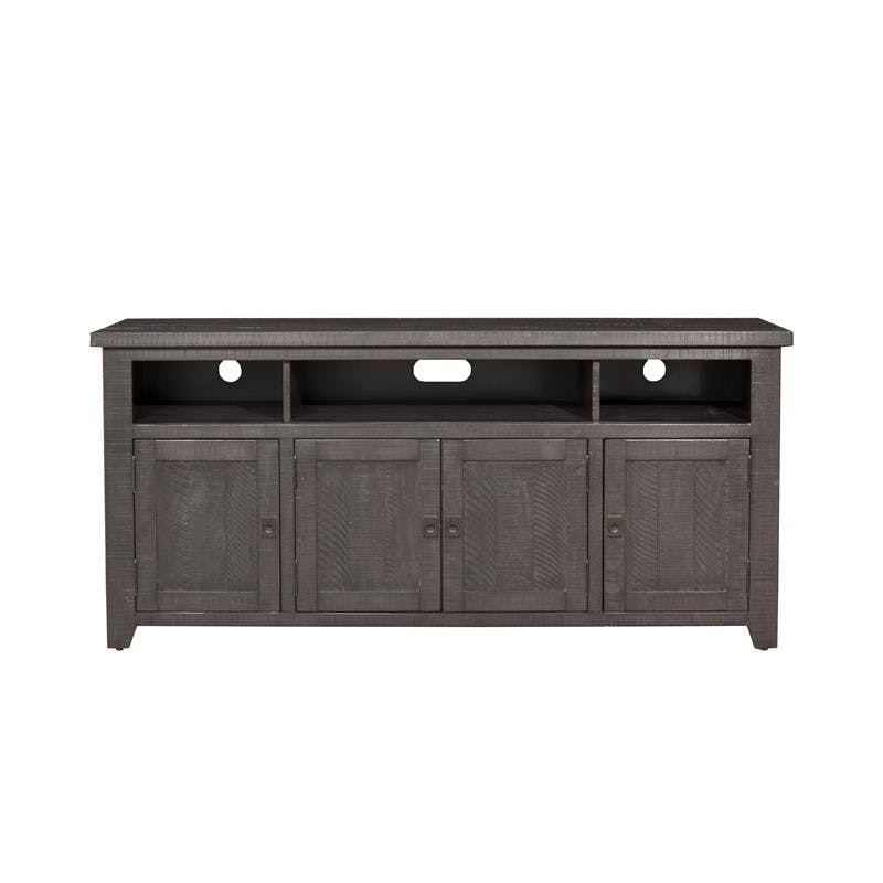 Rustic Grey Solid Pine West Mill 65" TV Stand with Cabinet