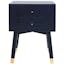 Lyla Transitional 2-Drawer Nightstand in Navy with Gold Accents