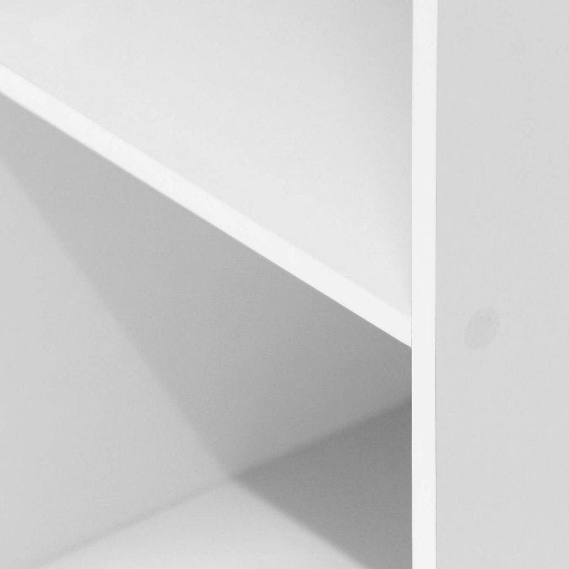 Sleek White Wood 3-Tier Open Cube Bookshelf