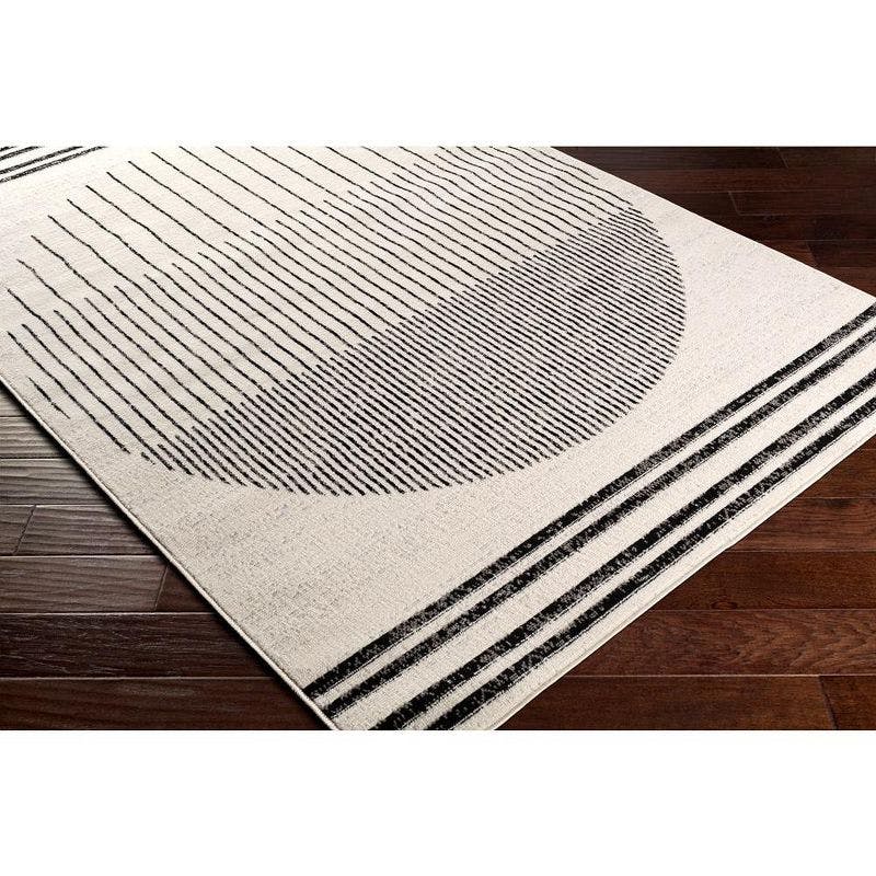 Neerbosch Hand-Knotted Light Gray Square Synthetic Area Rug