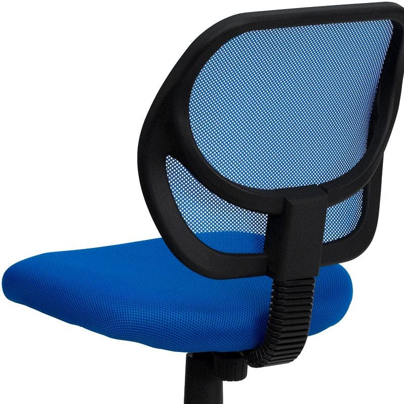 Sleek Blue Mesh Swivel Task Chair with Lumbar Support