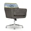 Ashland Gray Leather Swivel Home Office Chair with Memory Foam