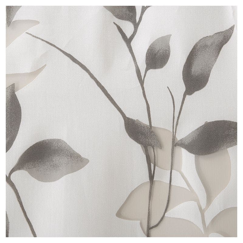 84"x50" Rosalie Botanical Burnout Gray Polyester Curtain Panel
