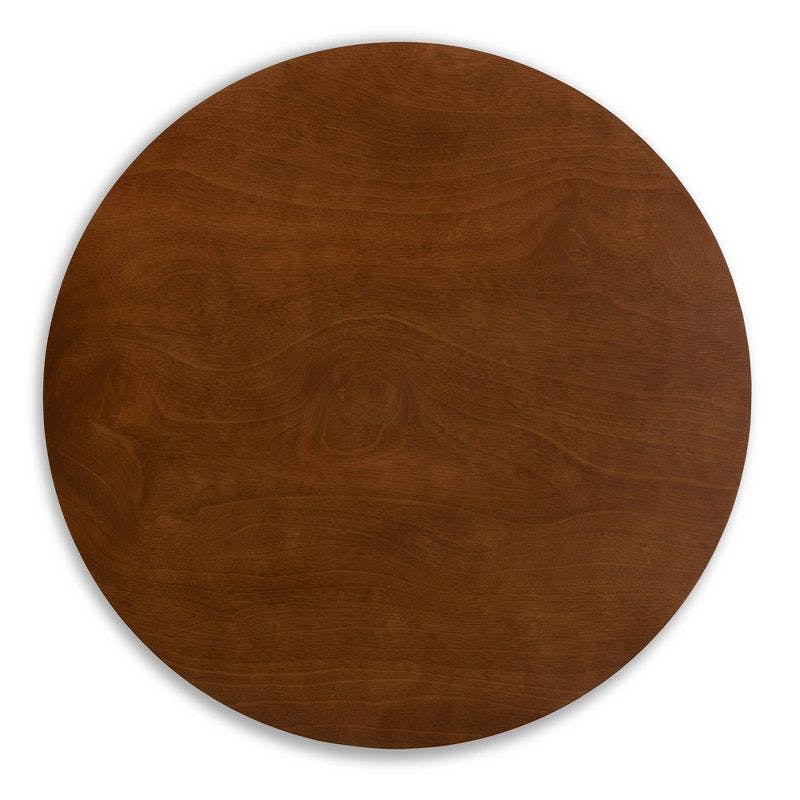 Alana Compact Round Walnut Wood Mid-Century Modern Dining Table