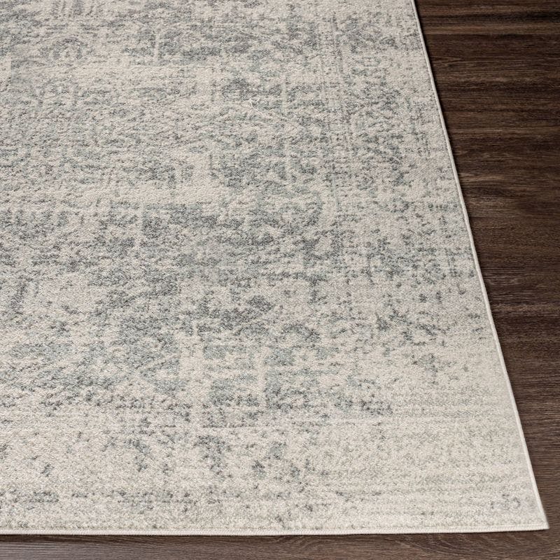 Elegant Gray 10' x 14' Synthetic Medium Pile Area Rug