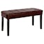 Espresso Leatherette Tufted Ottoman with Storage and Dark Legs