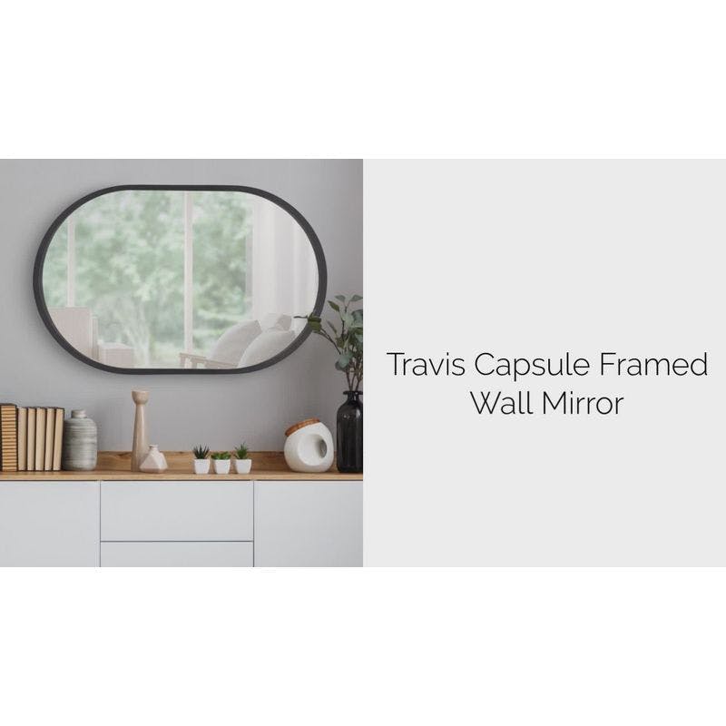 Travis Capsule Framed Full-Length Wood Mirror in Gold