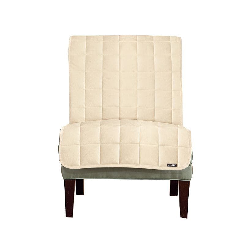 Deluxe Ivory Quilted Armless Chair Furniture Protector
