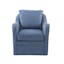 Navy Swivel Accent Chair with Wood Frame and Metal Base