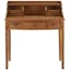 Transitional Oak 5-Drawer Writing Desk with Hutch and Cubbies