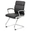 Modern Executive CaressoftPlus Guest Chair with Chrome Frame, Black
