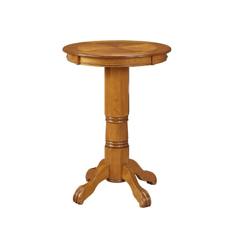 Fruitwood Round Casual Wood Bar Height Pub Table
