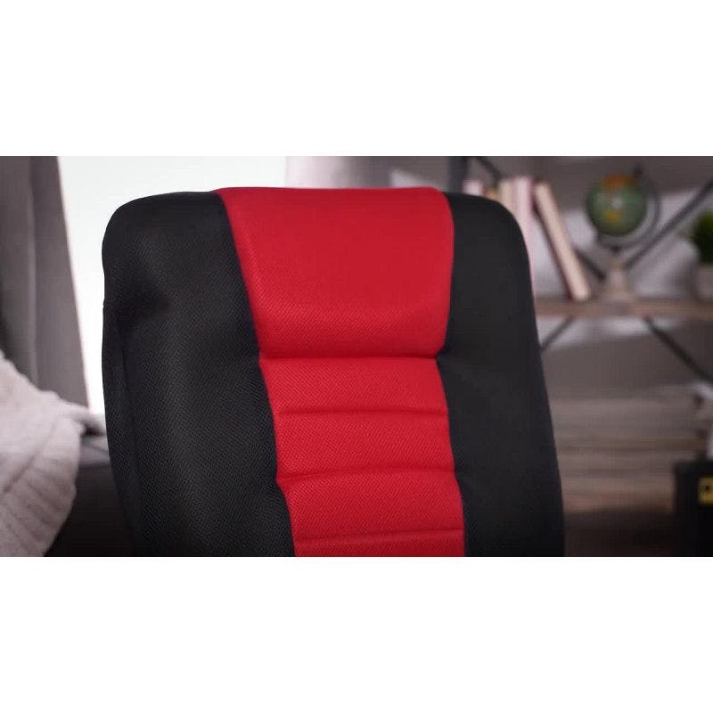 Swivel Flex Gaming Floor Chair with Adjustable Backrest - Black/Red