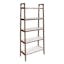 Soho 73" Pecan/Off White Solid Wood Ladder Bookcase