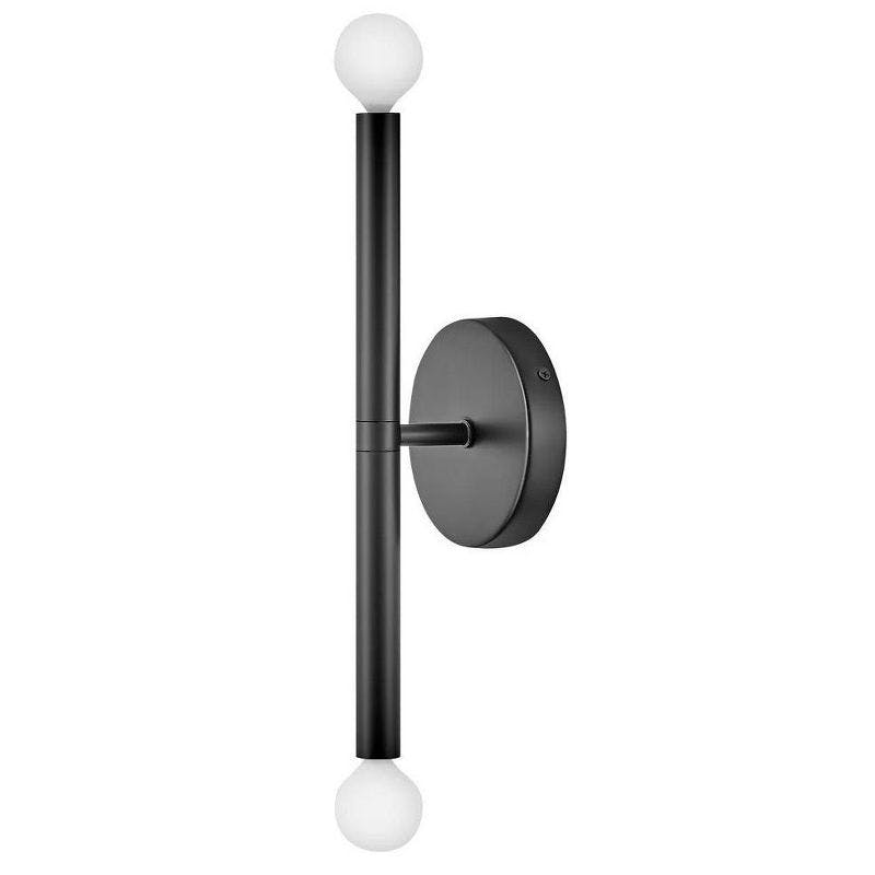 Millie 14" Black Steel Dimmable Cylinder Wall Sconce