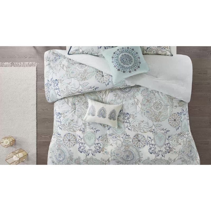 Cape Cod Coastal Charm Blue Cotton California King Comforter Set